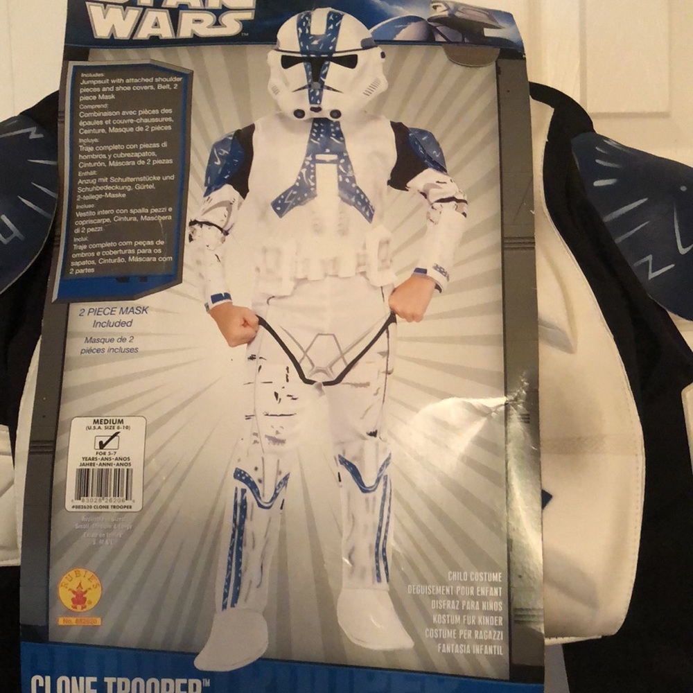 Costume Halloween Star Wars Clone Trooper size M 8-10 Rubies * FITS AGES 5-7